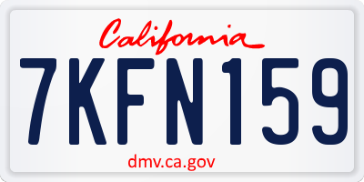 CA license plate 7KFN159