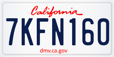 CA license plate 7KFN160