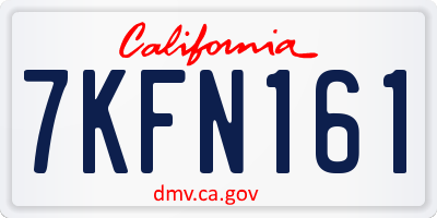 CA license plate 7KFN161