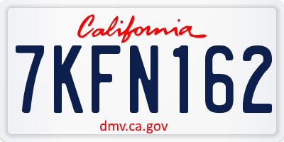 CA license plate 7KFN162