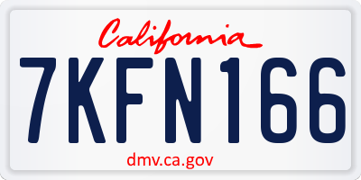 CA license plate 7KFN166
