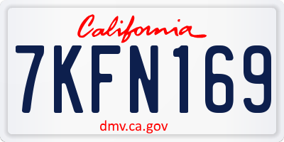 CA license plate 7KFN169