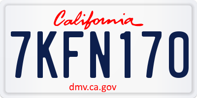 CA license plate 7KFN170