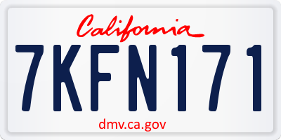 CA license plate 7KFN171