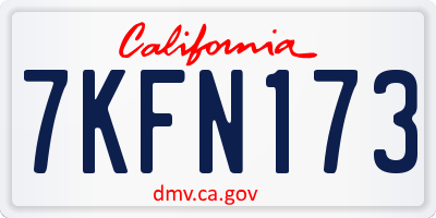 CA license plate 7KFN173