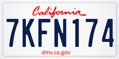CA license plate 7KFN174