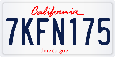 CA license plate 7KFN175
