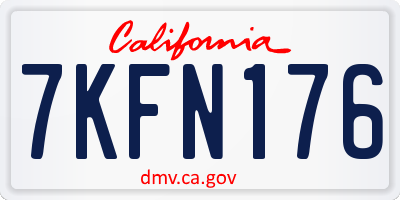 CA license plate 7KFN176