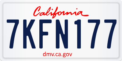 CA license plate 7KFN177