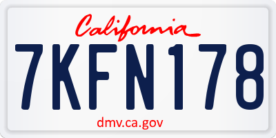 CA license plate 7KFN178