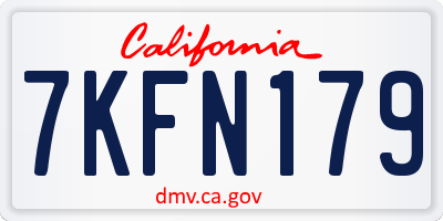 CA license plate 7KFN179