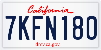 CA license plate 7KFN180