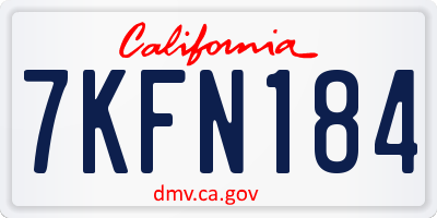 CA license plate 7KFN184