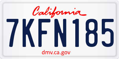 CA license plate 7KFN185