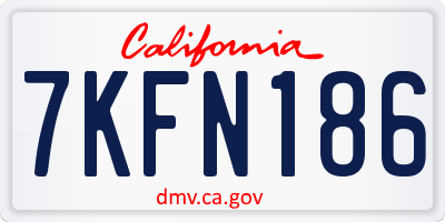 CA license plate 7KFN186