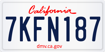 CA license plate 7KFN187