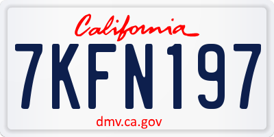 CA license plate 7KFN197