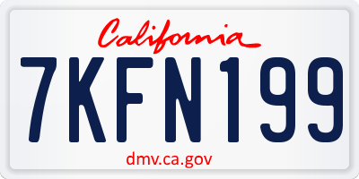 CA license plate 7KFN199