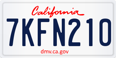 CA license plate 7KFN210