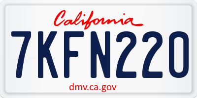 CA license plate 7KFN220
