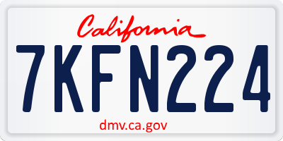 CA license plate 7KFN224