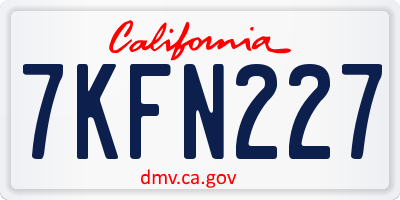 CA license plate 7KFN227