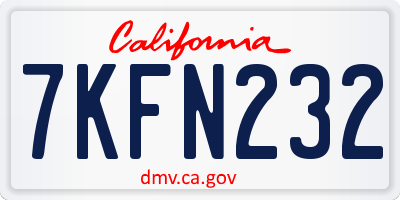 CA license plate 7KFN232