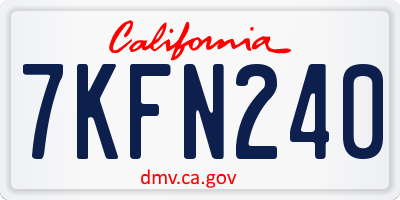 CA license plate 7KFN240