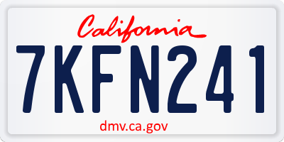 CA license plate 7KFN241