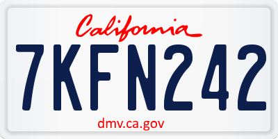 CA license plate 7KFN242