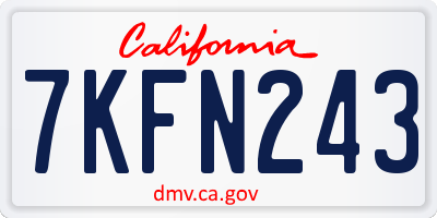 CA license plate 7KFN243