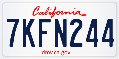 CA license plate 7KFN244