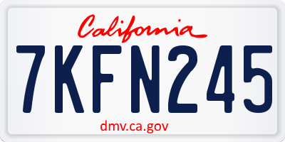 CA license plate 7KFN245