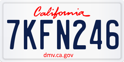 CA license plate 7KFN246