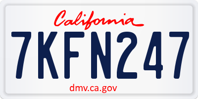 CA license plate 7KFN247