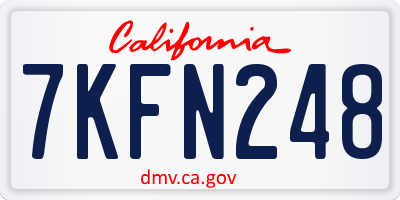 CA license plate 7KFN248
