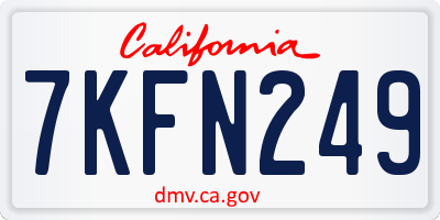 CA license plate 7KFN249