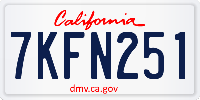 CA license plate 7KFN251