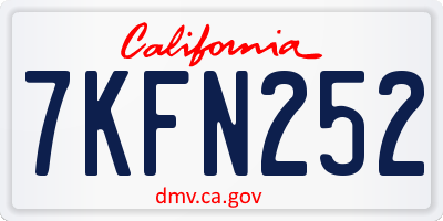 CA license plate 7KFN252