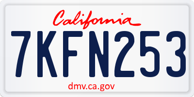 CA license plate 7KFN253