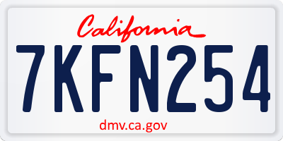 CA license plate 7KFN254