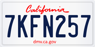 CA license plate 7KFN257