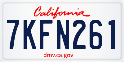 CA license plate 7KFN261