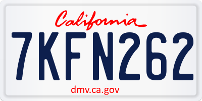 CA license plate 7KFN262
