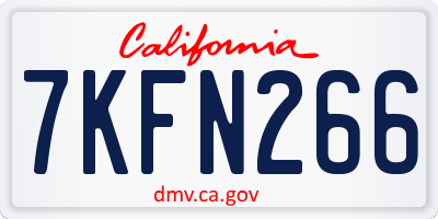 CA license plate 7KFN266