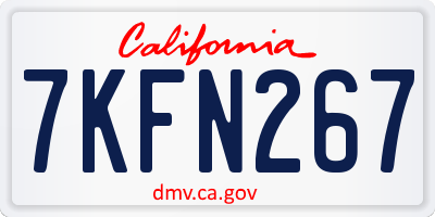 CA license plate 7KFN267