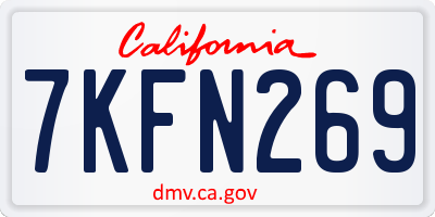 CA license plate 7KFN269
