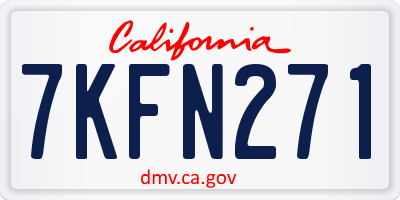 CA license plate 7KFN271