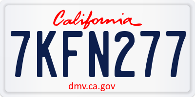 CA license plate 7KFN277