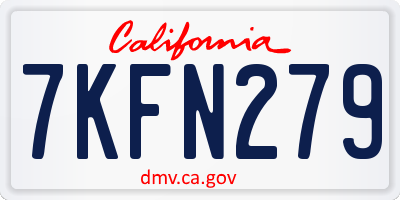 CA license plate 7KFN279